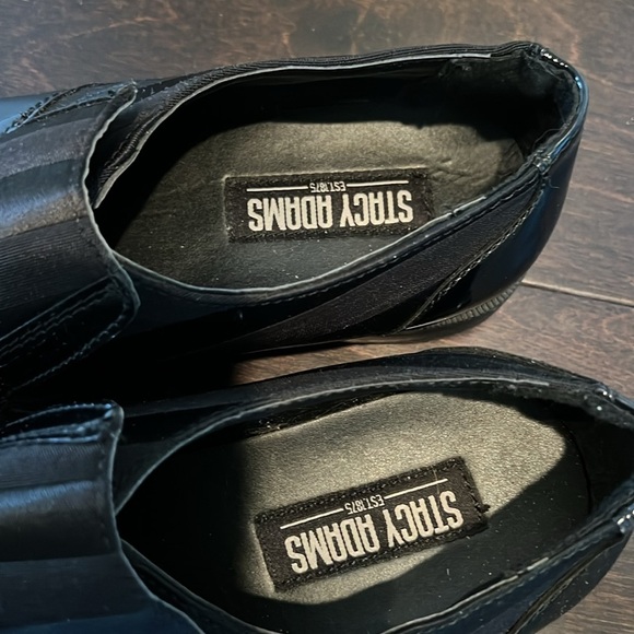 Stacey Adams black patent leather and fabric  loafer 9.5 - Picture 4 of 8